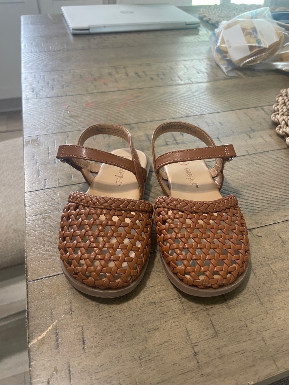 Kids Brown Woven Sandals - Brand Unspecified